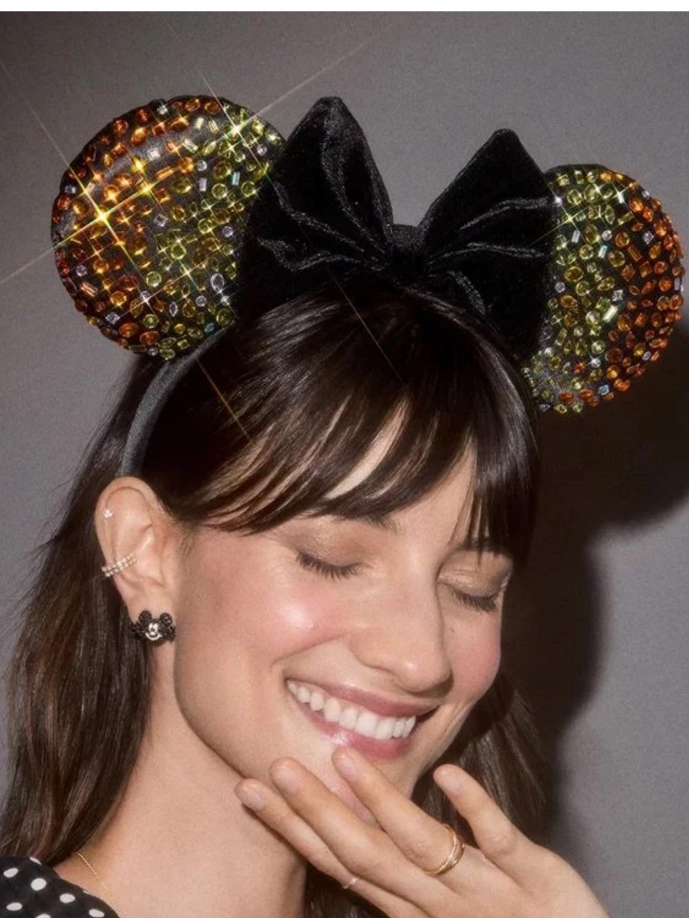 Disney X Bauble Bar Pr Of CANDY CORN Ombre Rhinestone Minnie Mouse Ears Headband